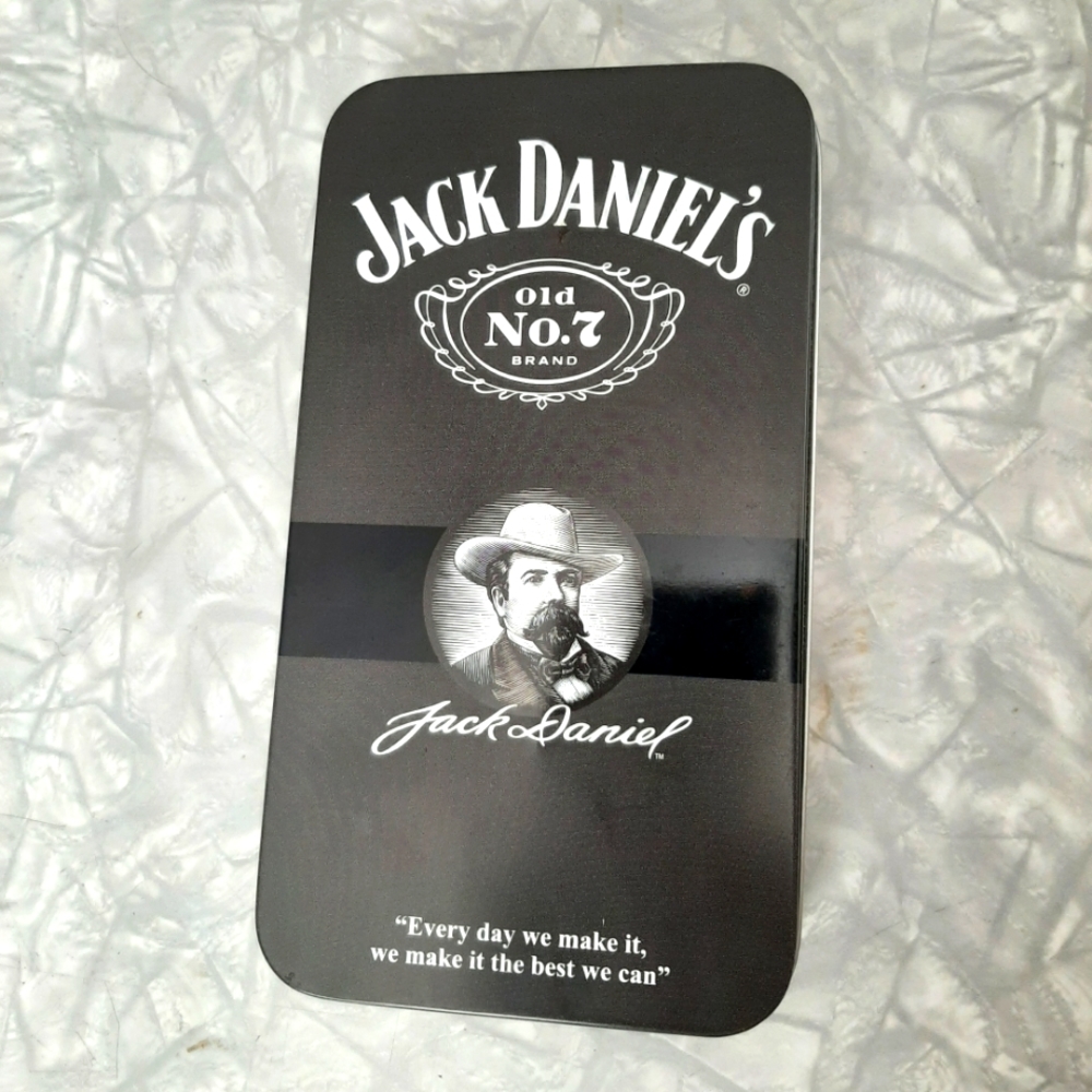 5/$25 Jack Daniels metal collectors tin with lid storage organization